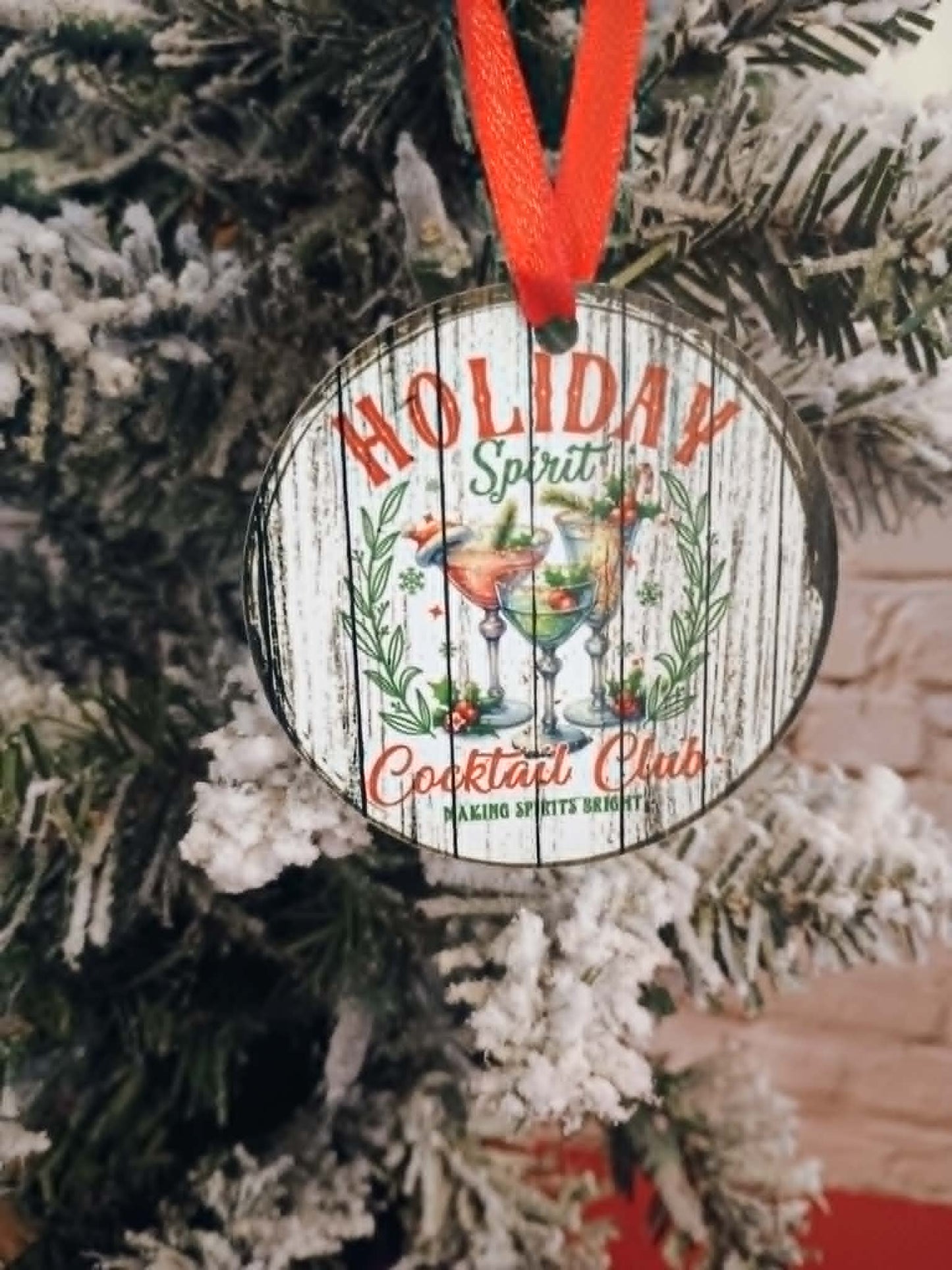 Christmas ornament~Vintage, Holiday spirit cocktail club
