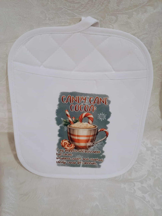 Christmas pot holder~ Candy cane cocoa