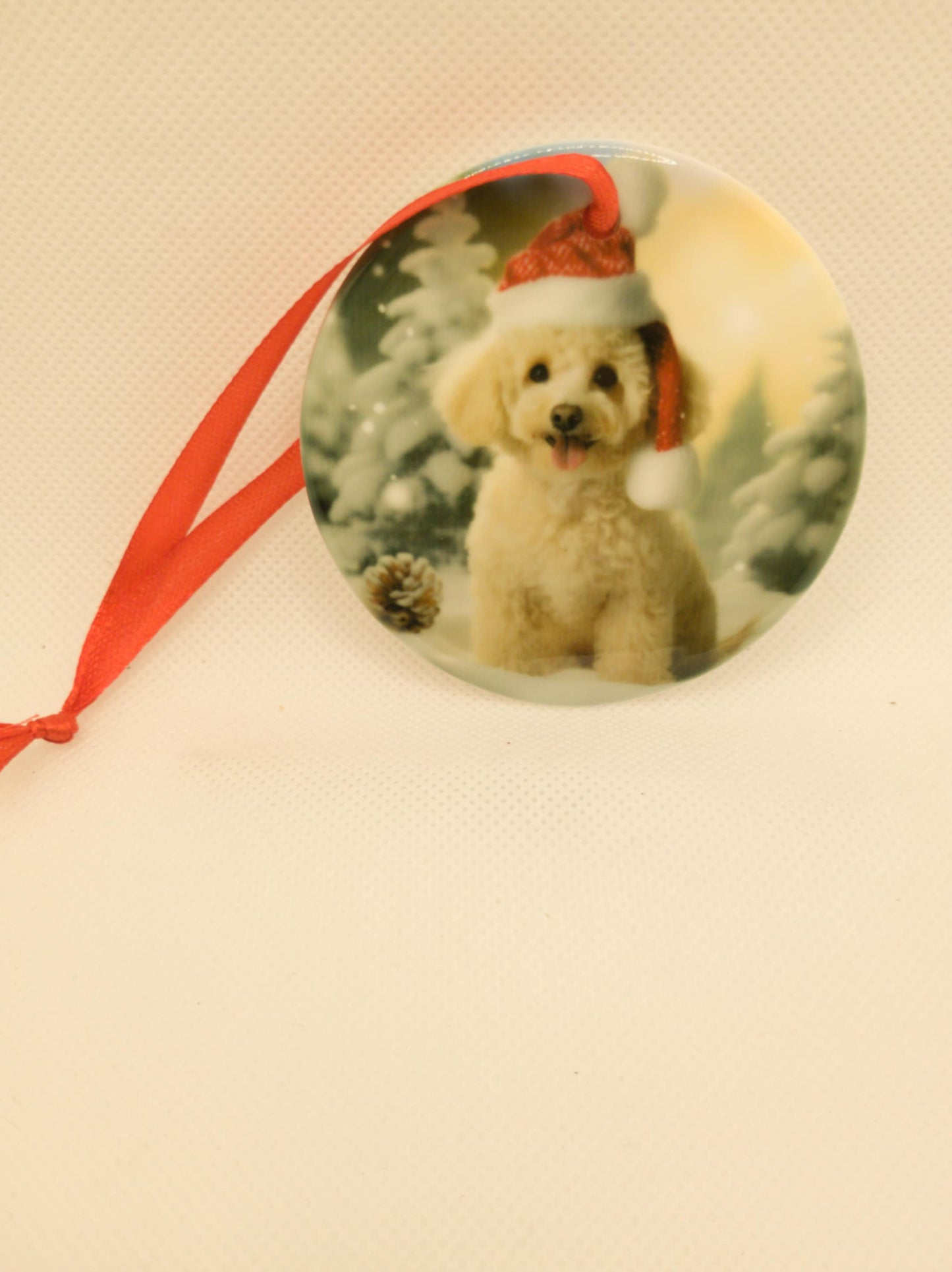 Ceramic Christmas ornament~Toy poodle