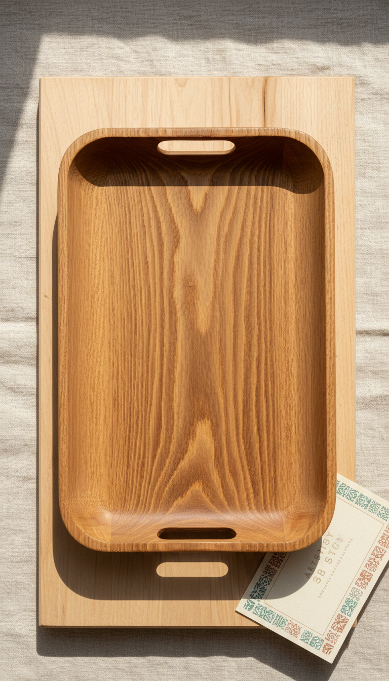 Handcrafted Oak Serving Tray