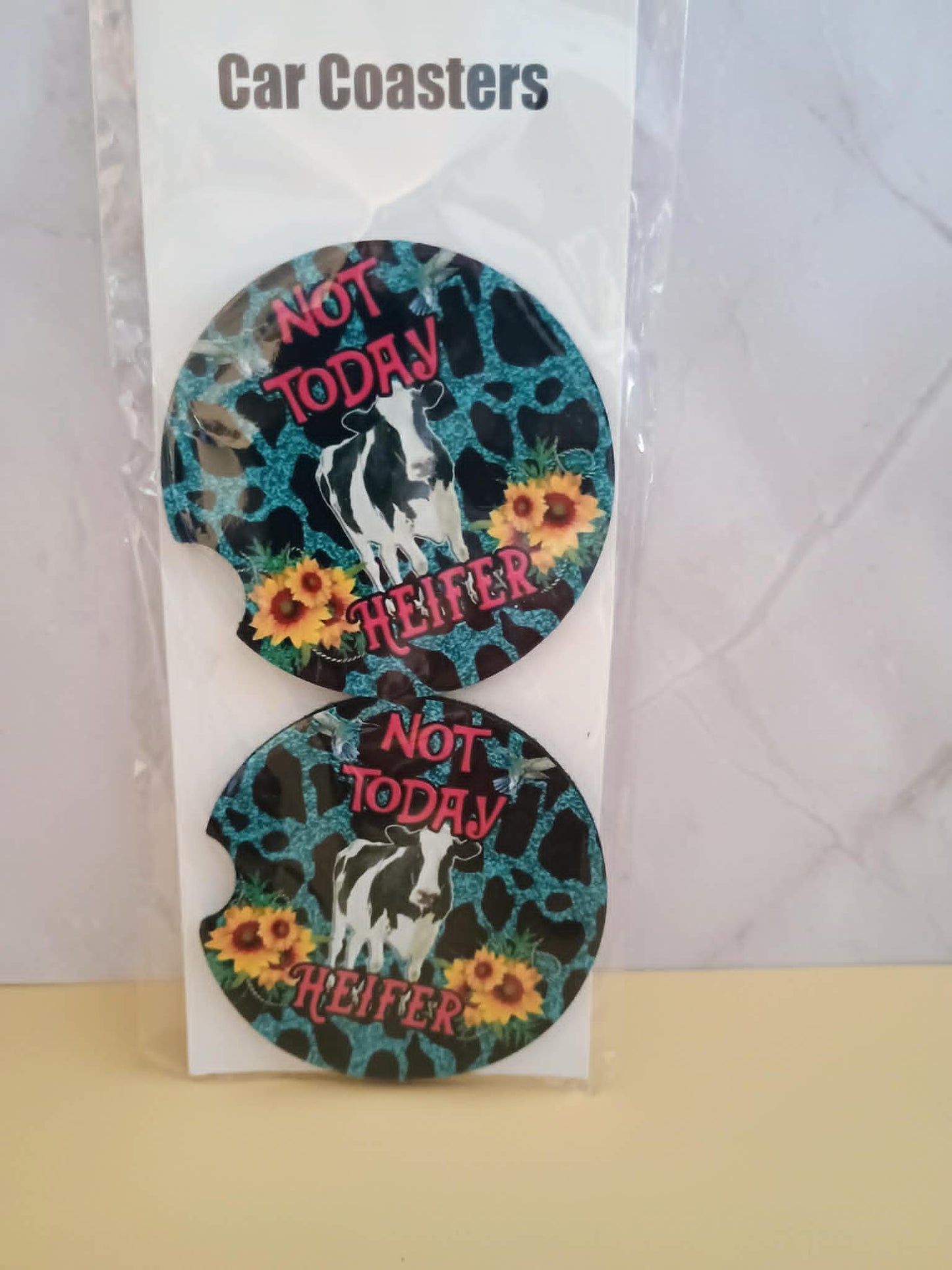 Car coasters~Not today Heifer