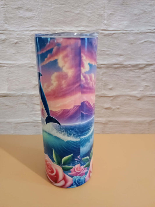 20 oz tumbler-dolphin