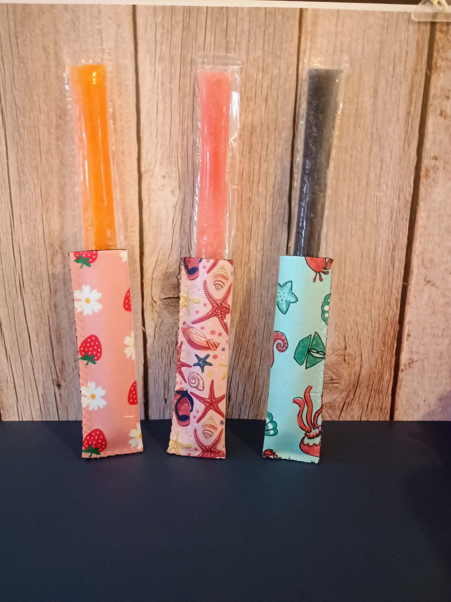 Ice pop sleeve small~strawberry,starfish & seashell