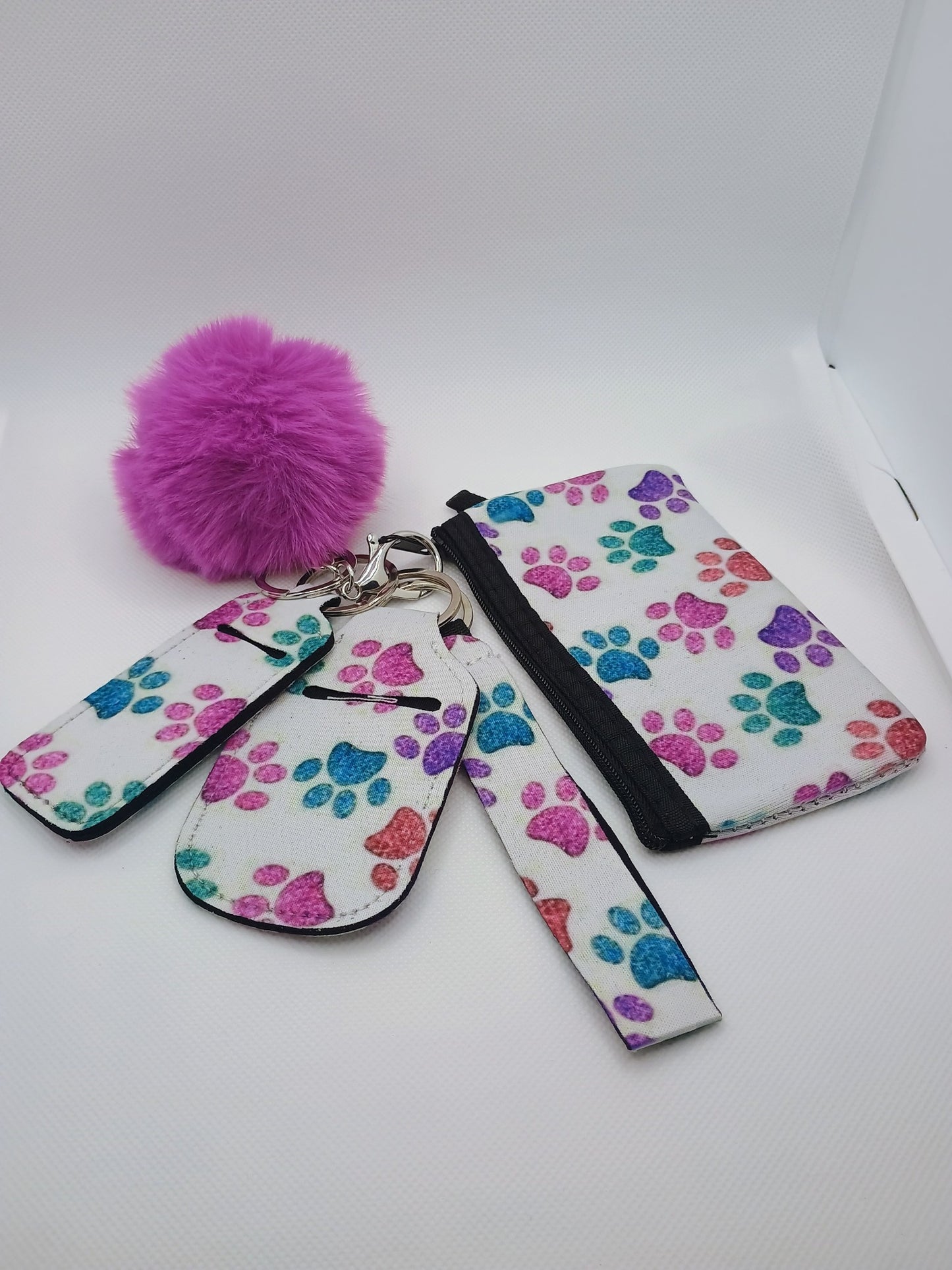 wristlet keychain set-paw print