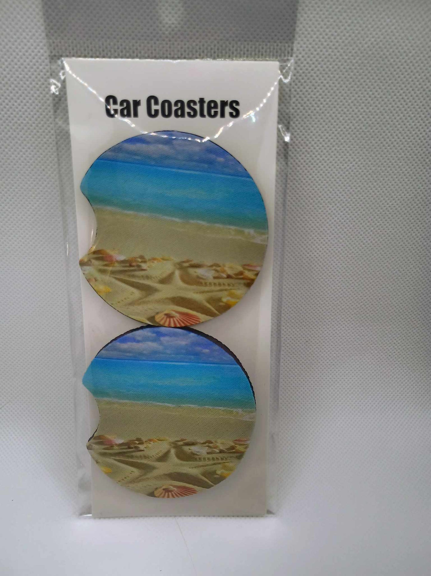 Car coasters-beach