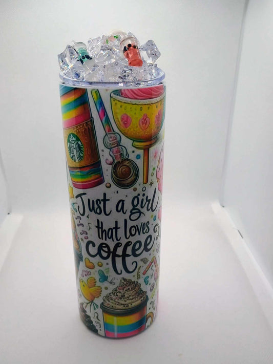20 oz Tumbler with topper~iced coffee