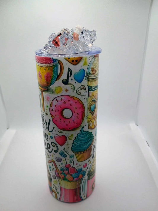 20 oz Tumbler with topper~iced coffee