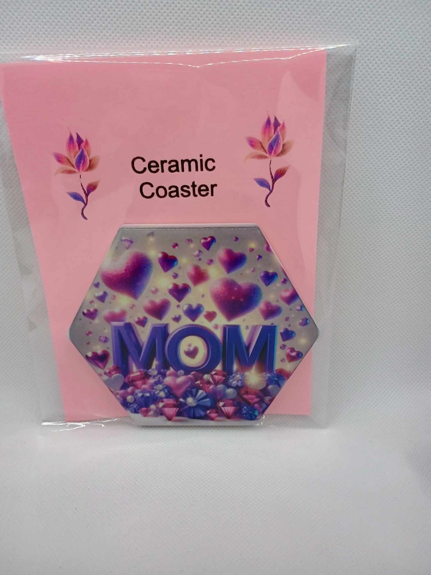 Ceramic coaster~mom purple
