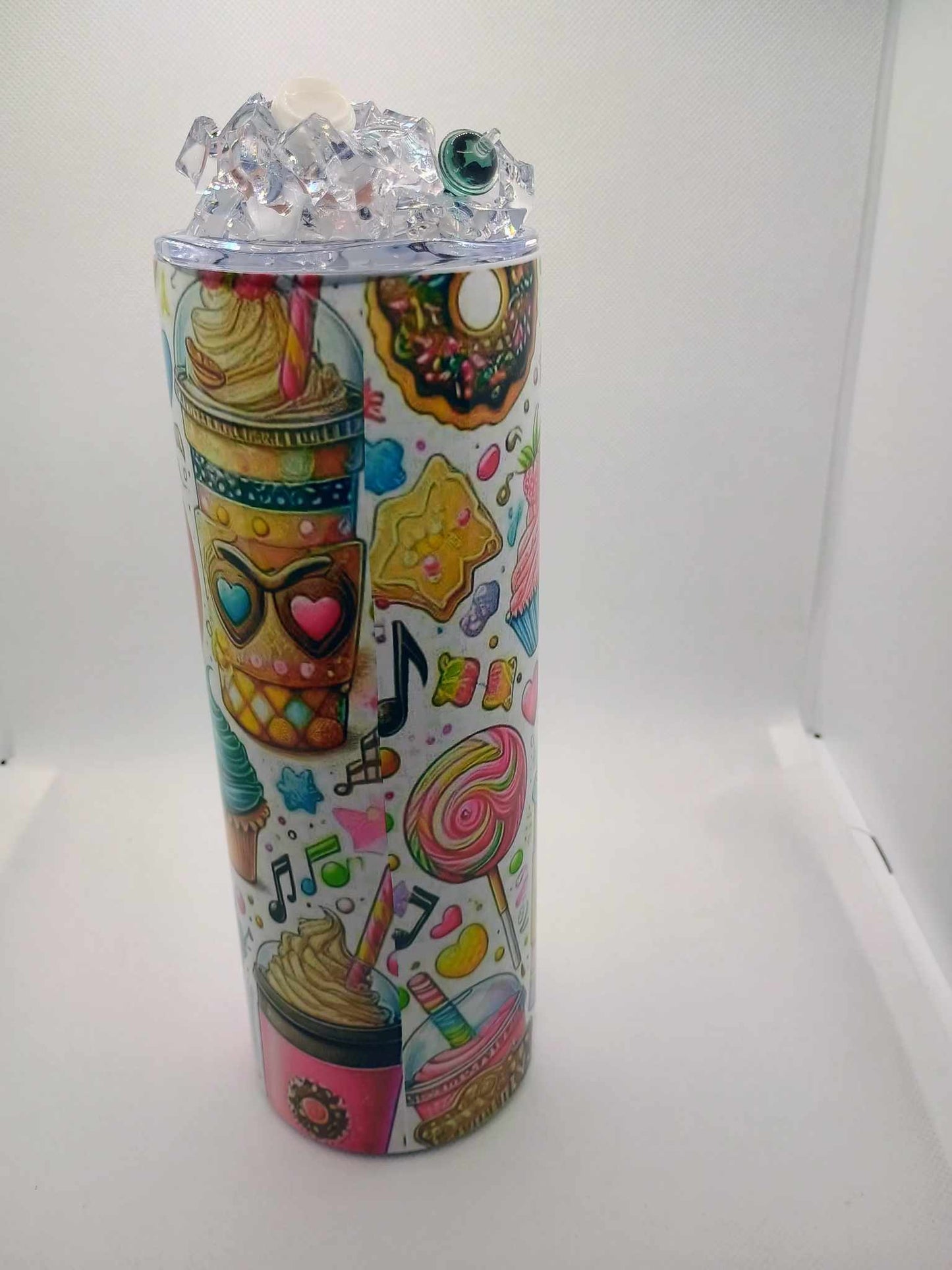 20 oz Tumbler with topper~iced coffee