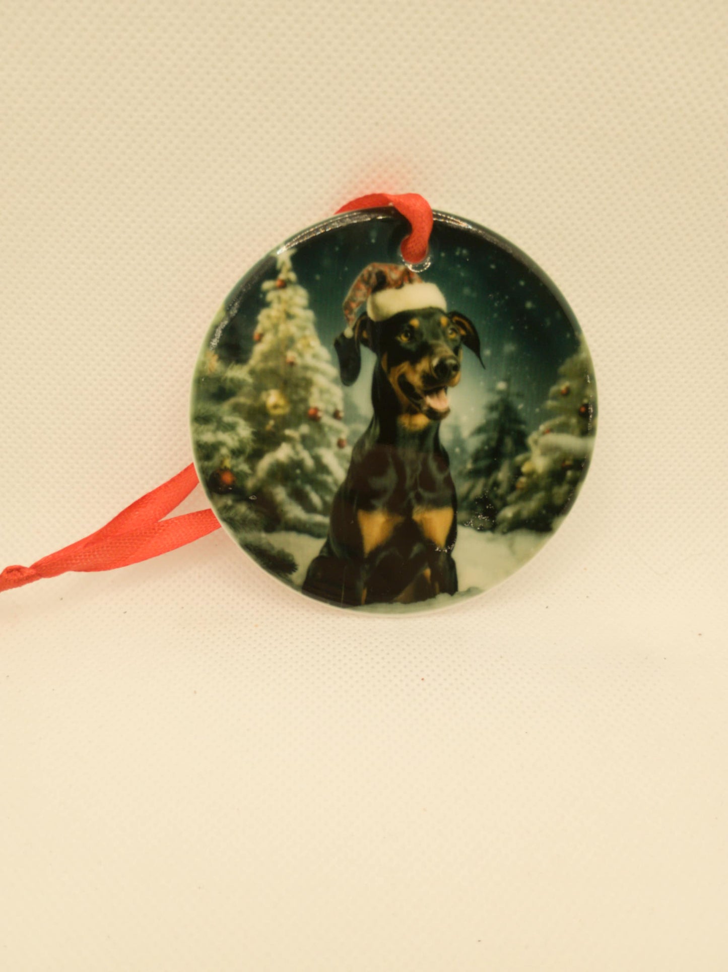 Ceramic Christmas ornament~Doberman