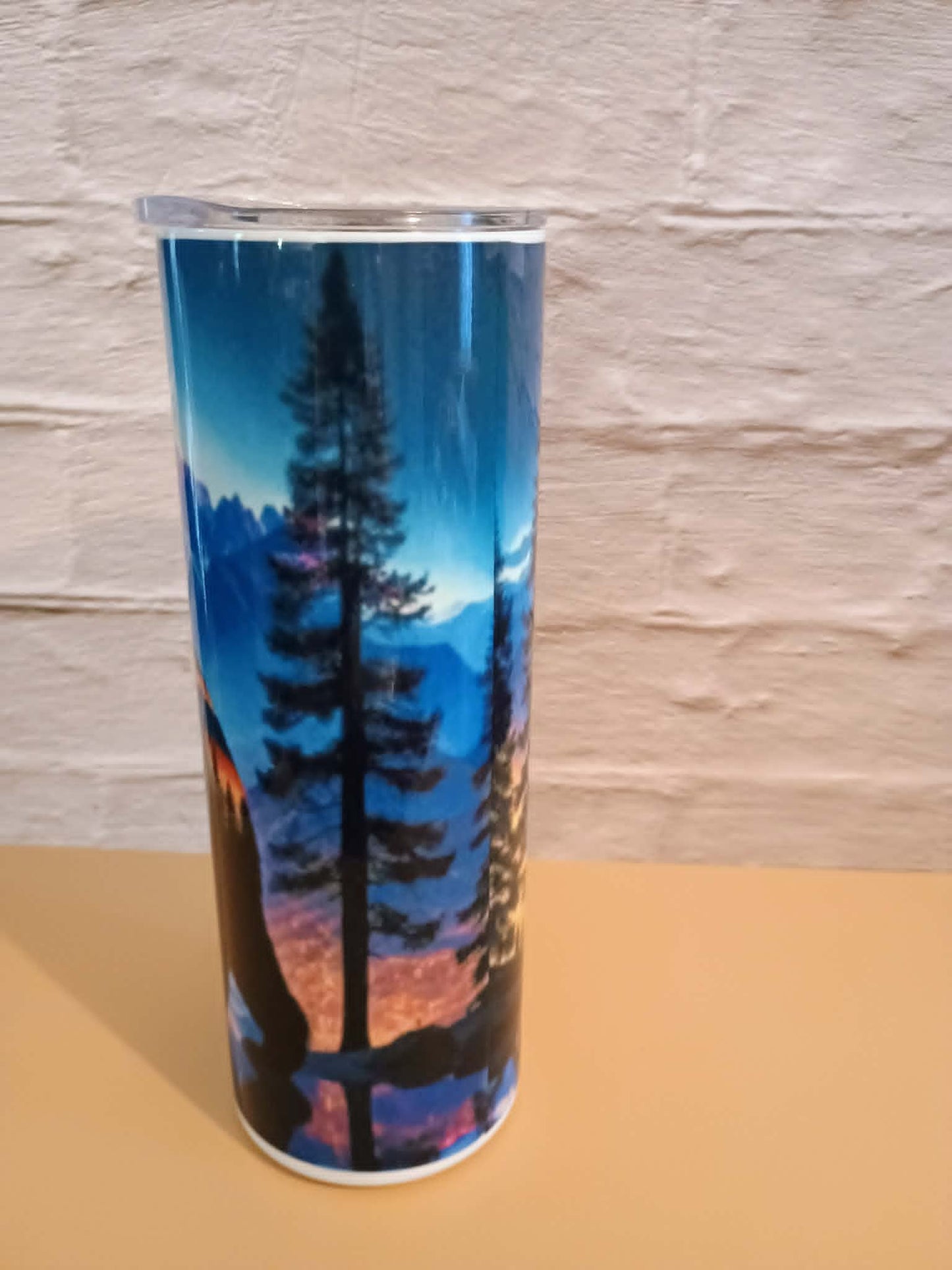20 oz tumbler~bear in the wildlife