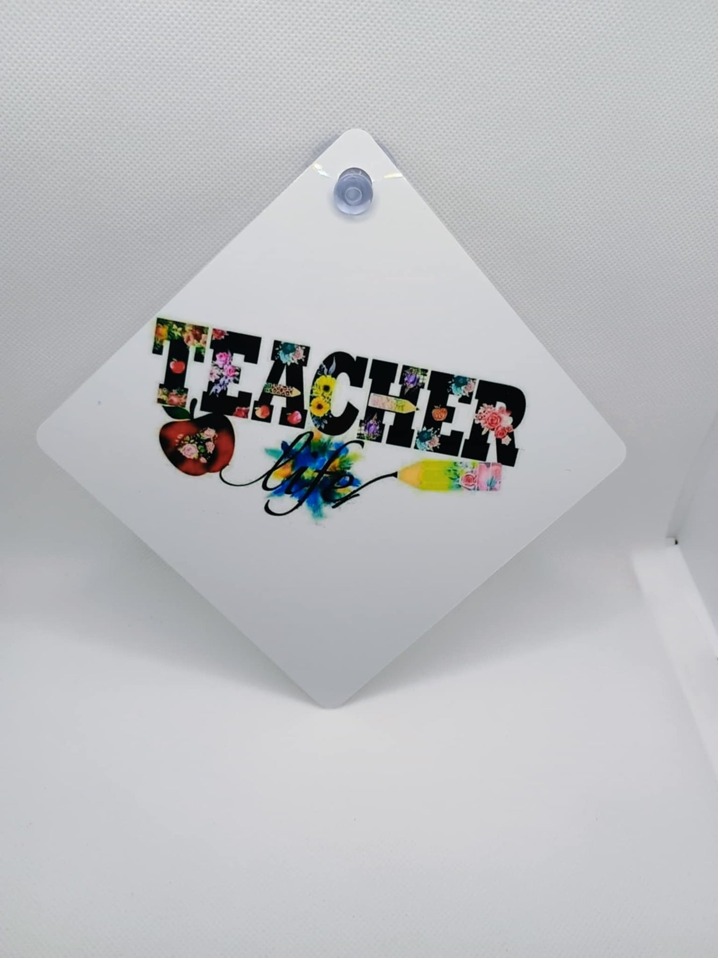 Car window sign~ teacher