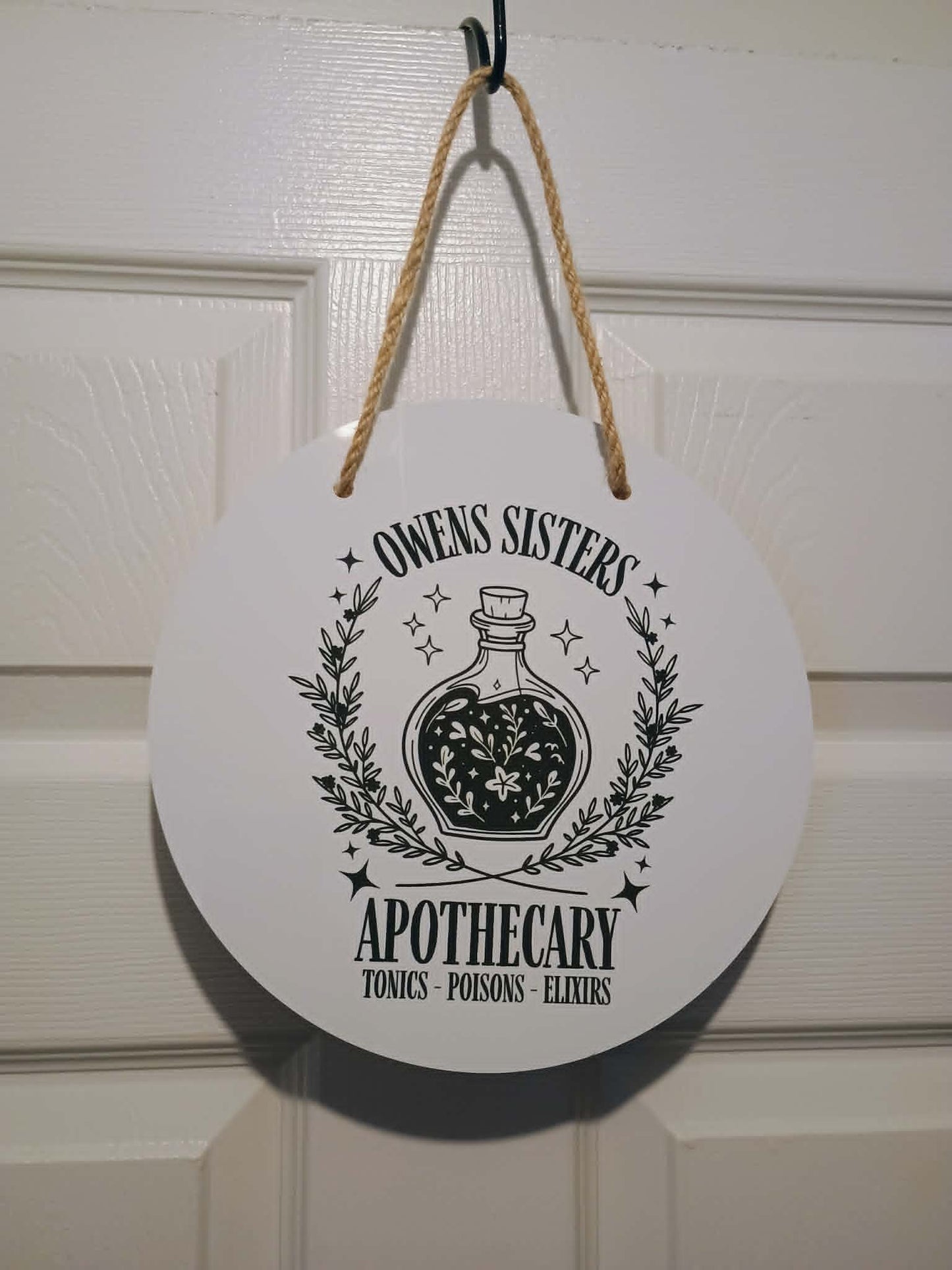 Door sign~OWENS SISTERS APOTHECARY, TOXIC POISONS, ELIXERS
