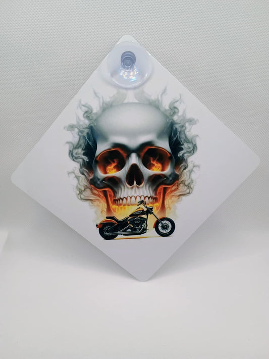 Car window sign~skull