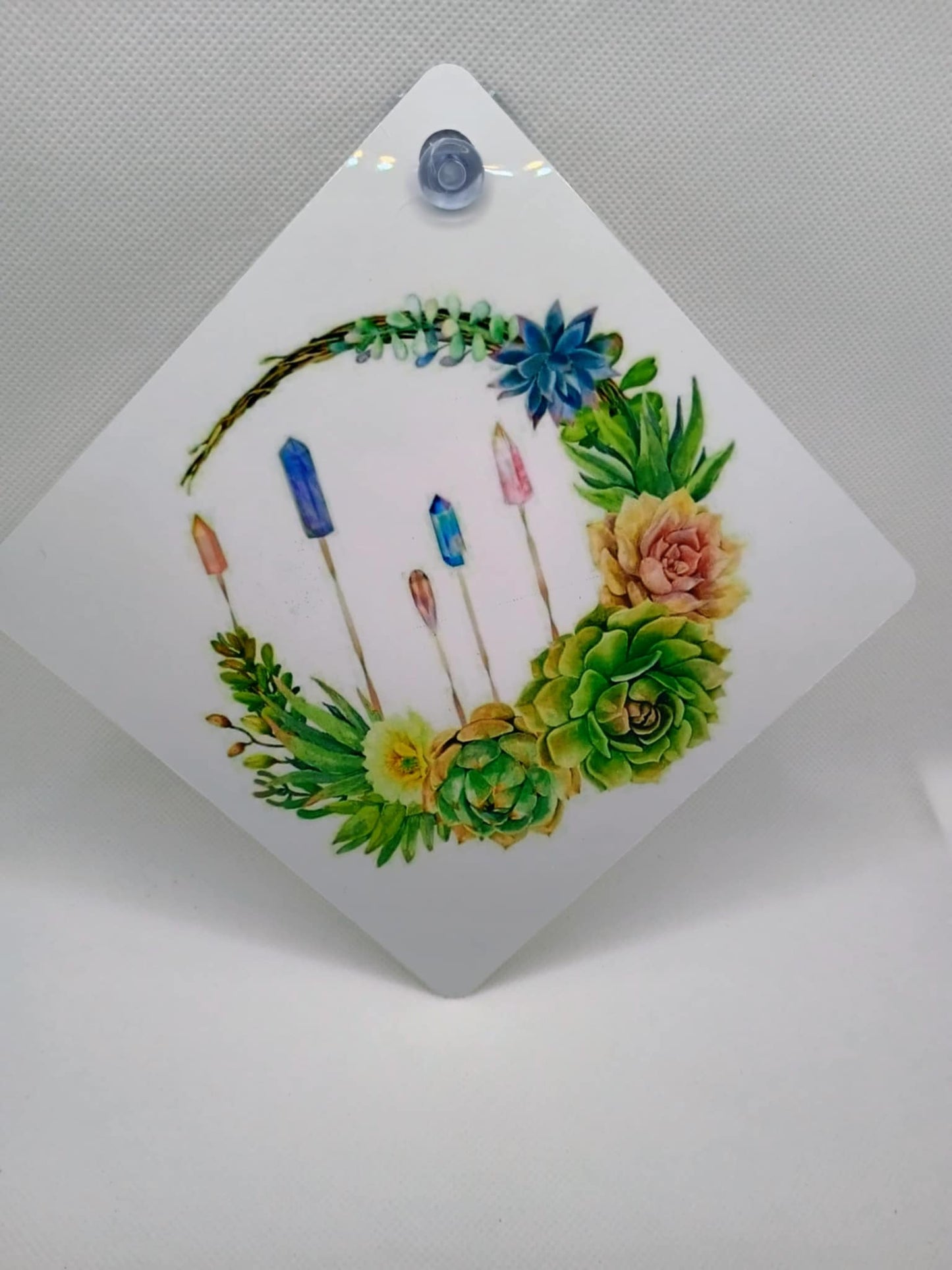 Car window sign~ gems with flowers