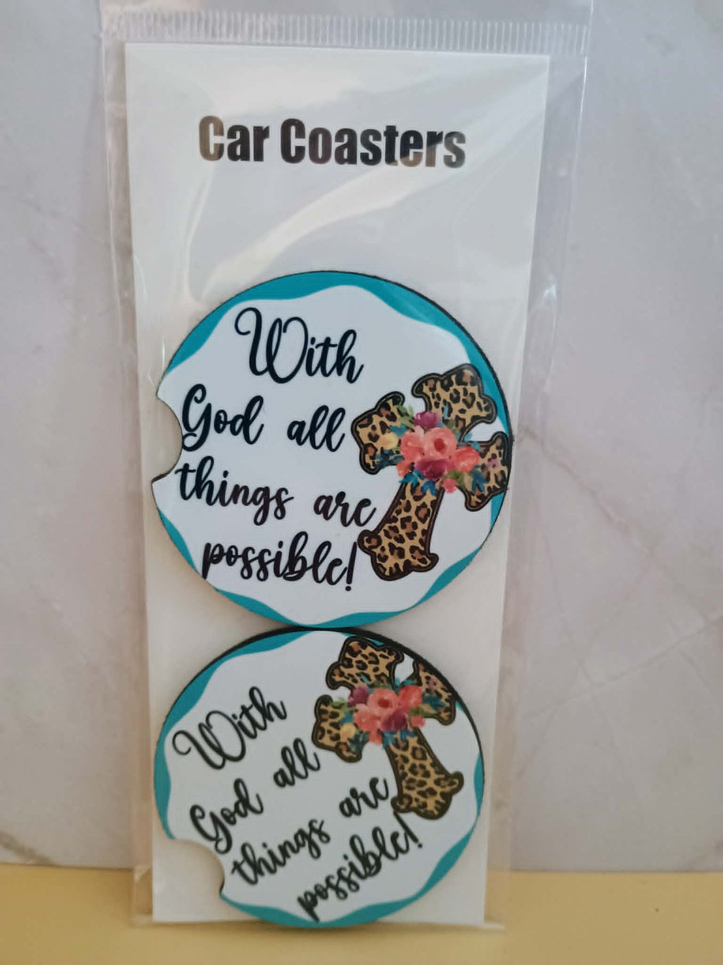 Car coasters~With god all things are possible