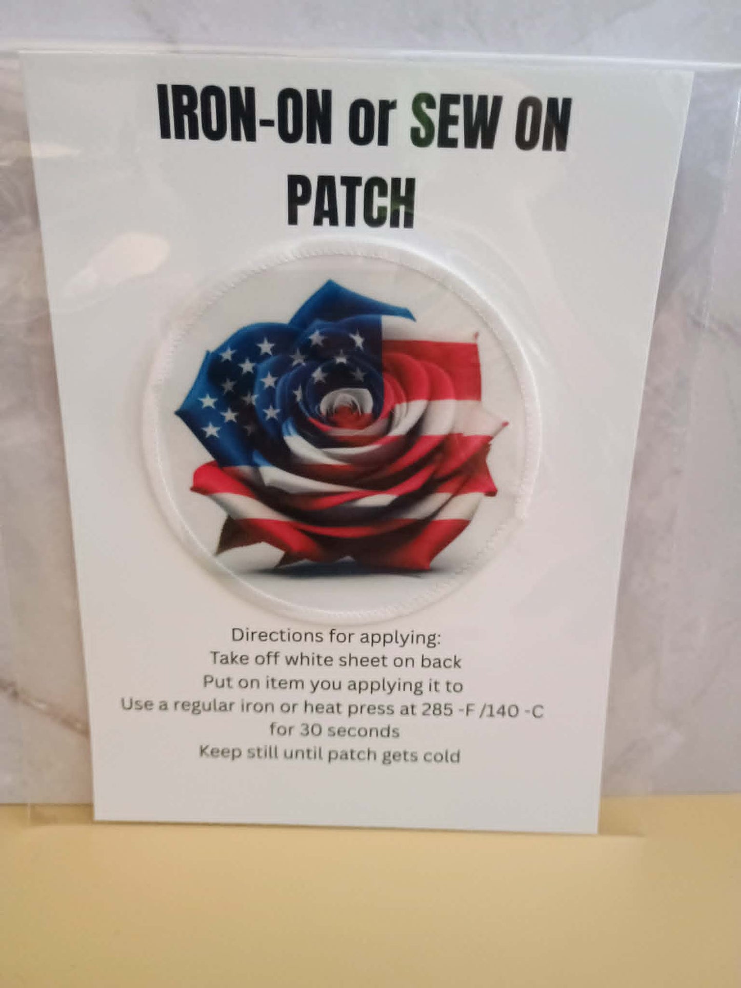 Patch~Red, white and blue rose