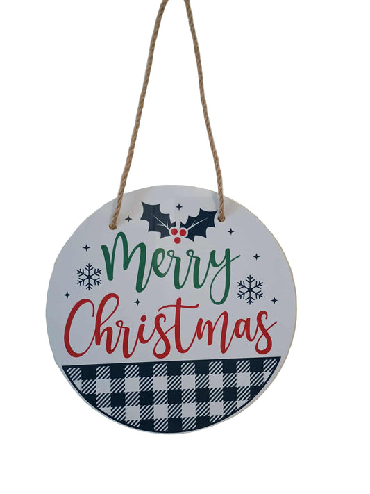 Christmas door hanger~ Checkered Merry Christmas