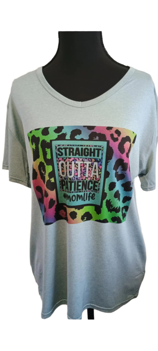 Women's short sleeve shirt XL~Straight outta patience