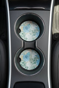 Car coasters~blue floral