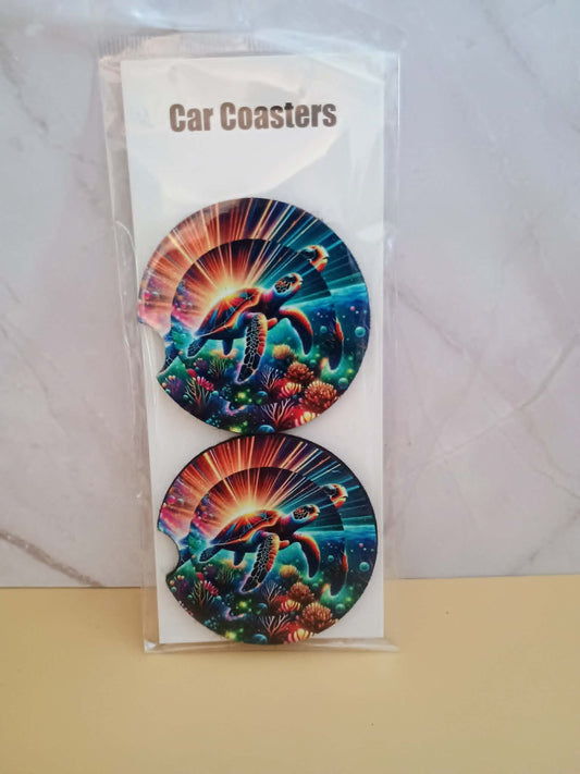 Car coasters~Sea turtle