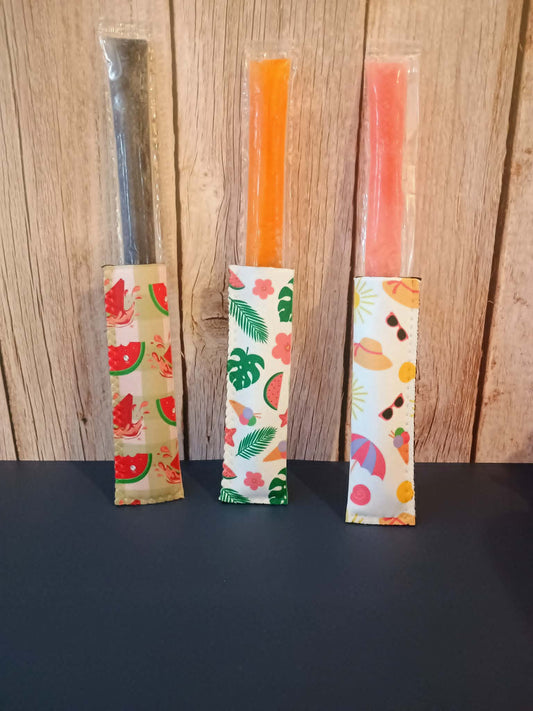 Ice pop sleeve small~watermelon, palm leaves & umbrella
