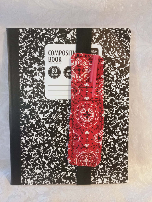 Pen holder~red paisly