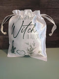 Satin drawstring bag~There is a little which in all of us, rosemary, salt shaker,heart