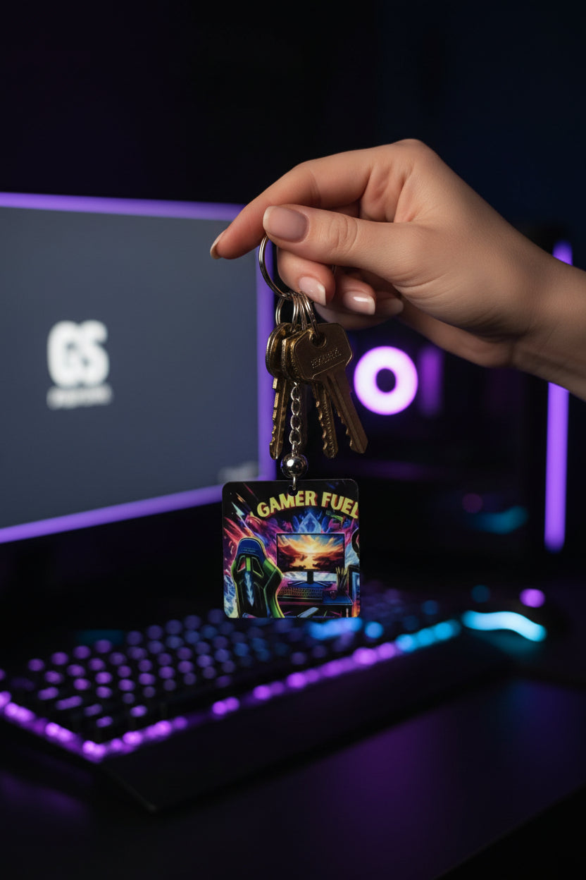 Rectangle keychain~Gamer fuel