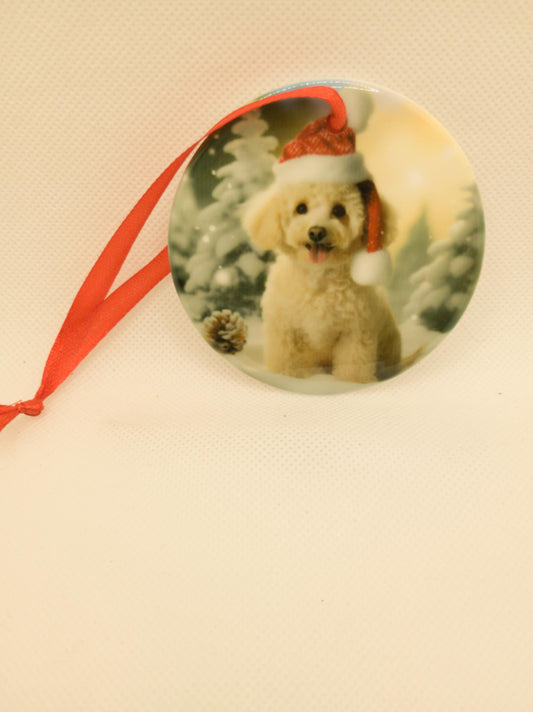 Ceramic Christmas ornament~Toy poodle