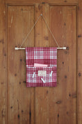Leave a note door hanging~burgundy with large stripes