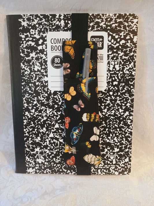 Pen holder~black with butterflies