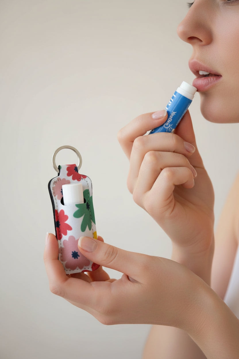 Chapstick holder~summer flowers