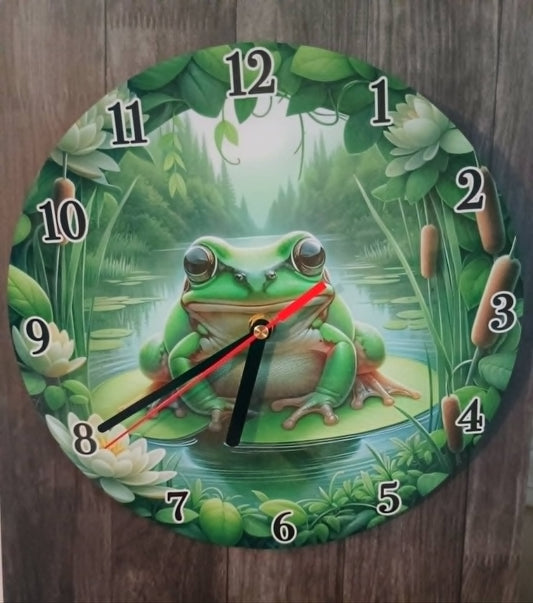 Wall clock~Frog on lily pad