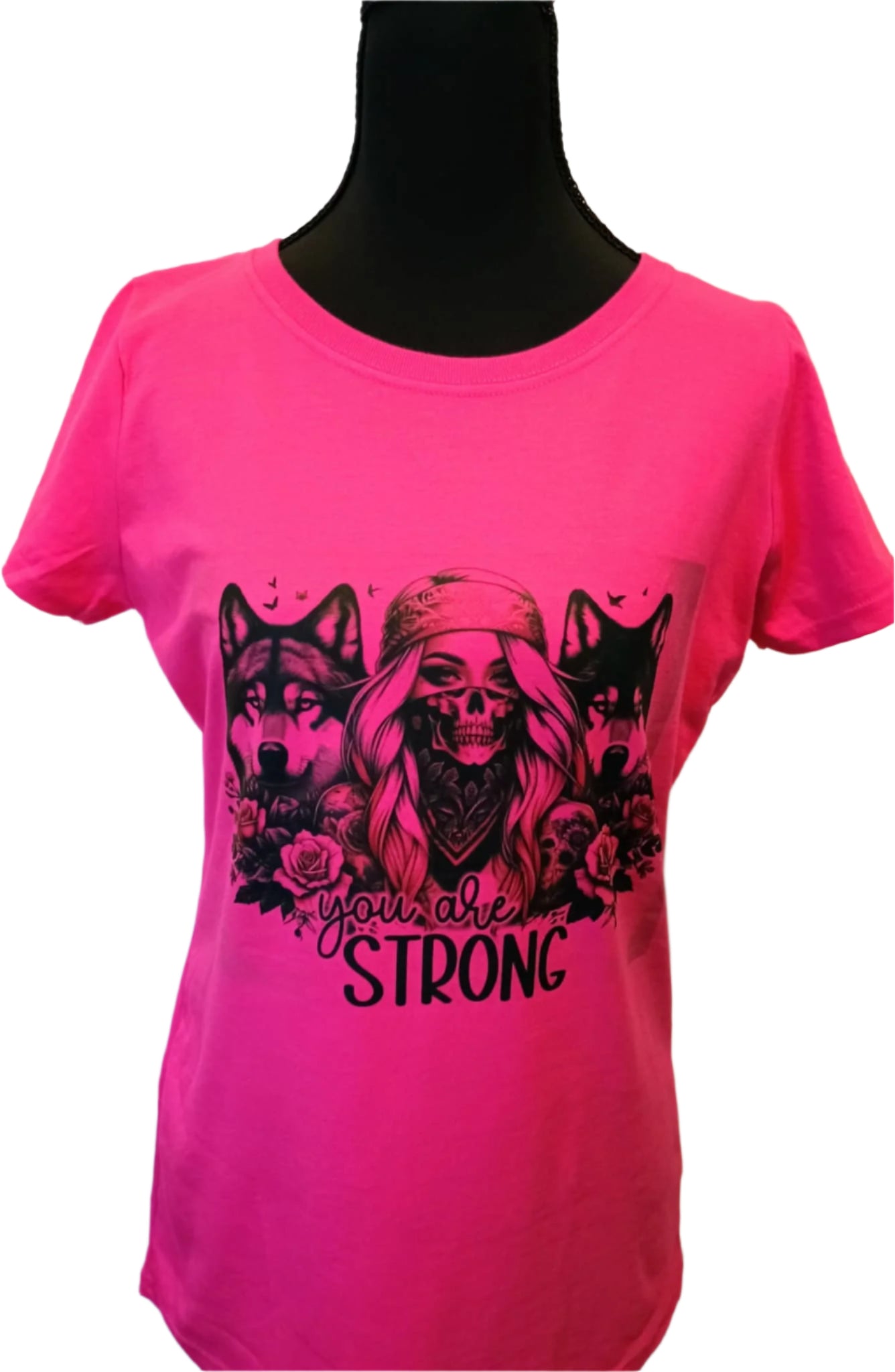 Women's Medium t-shirt~you are strong-pink