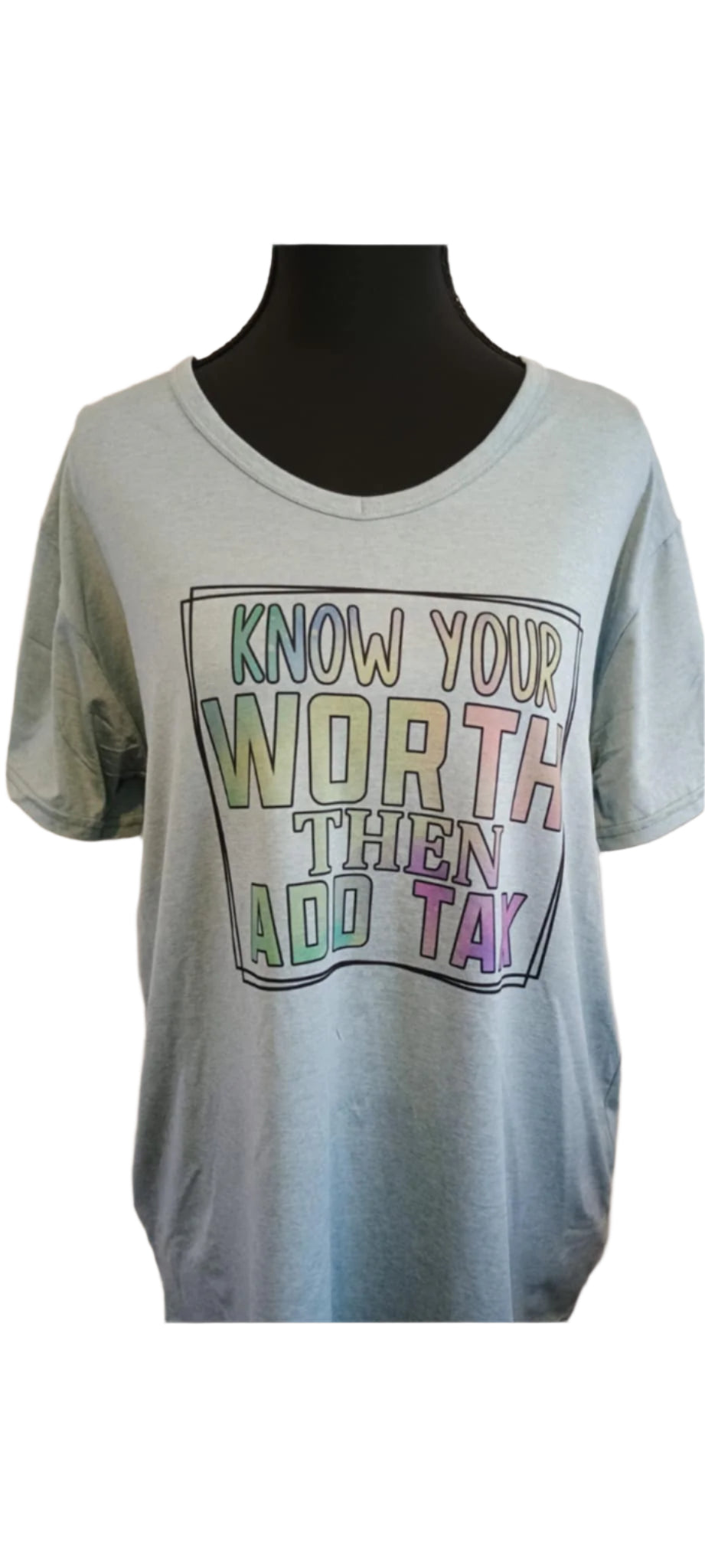 Women's short sleeve shirt XL~know your worth
