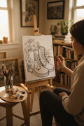 Canvas art kit~8x10~Boots with flowers