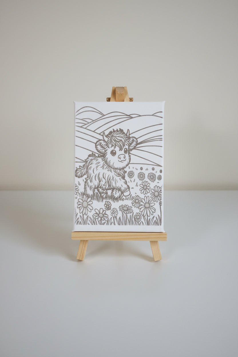 Canvas art kit~5x7~Highland Cow
