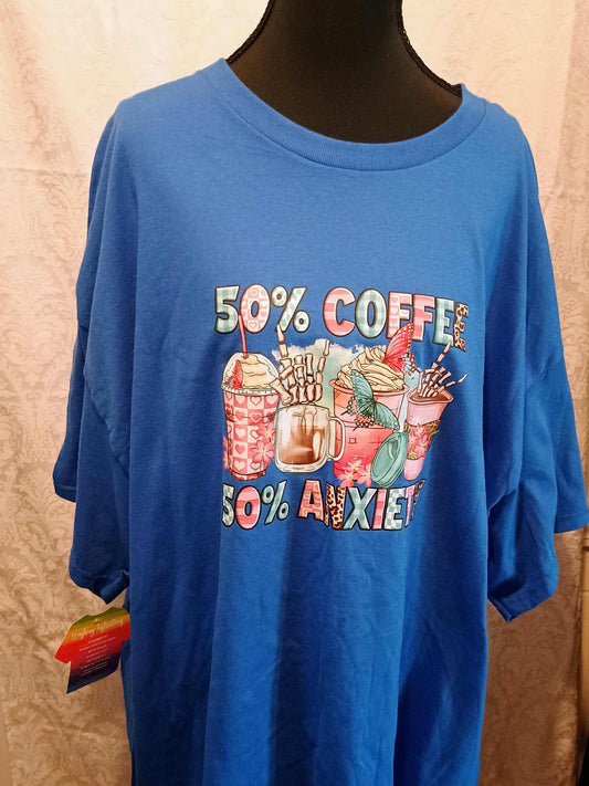 Women's  3xl t-shirt  50% coffee
