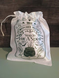 Satin drawstring bag~Witches brew stop in for a spell