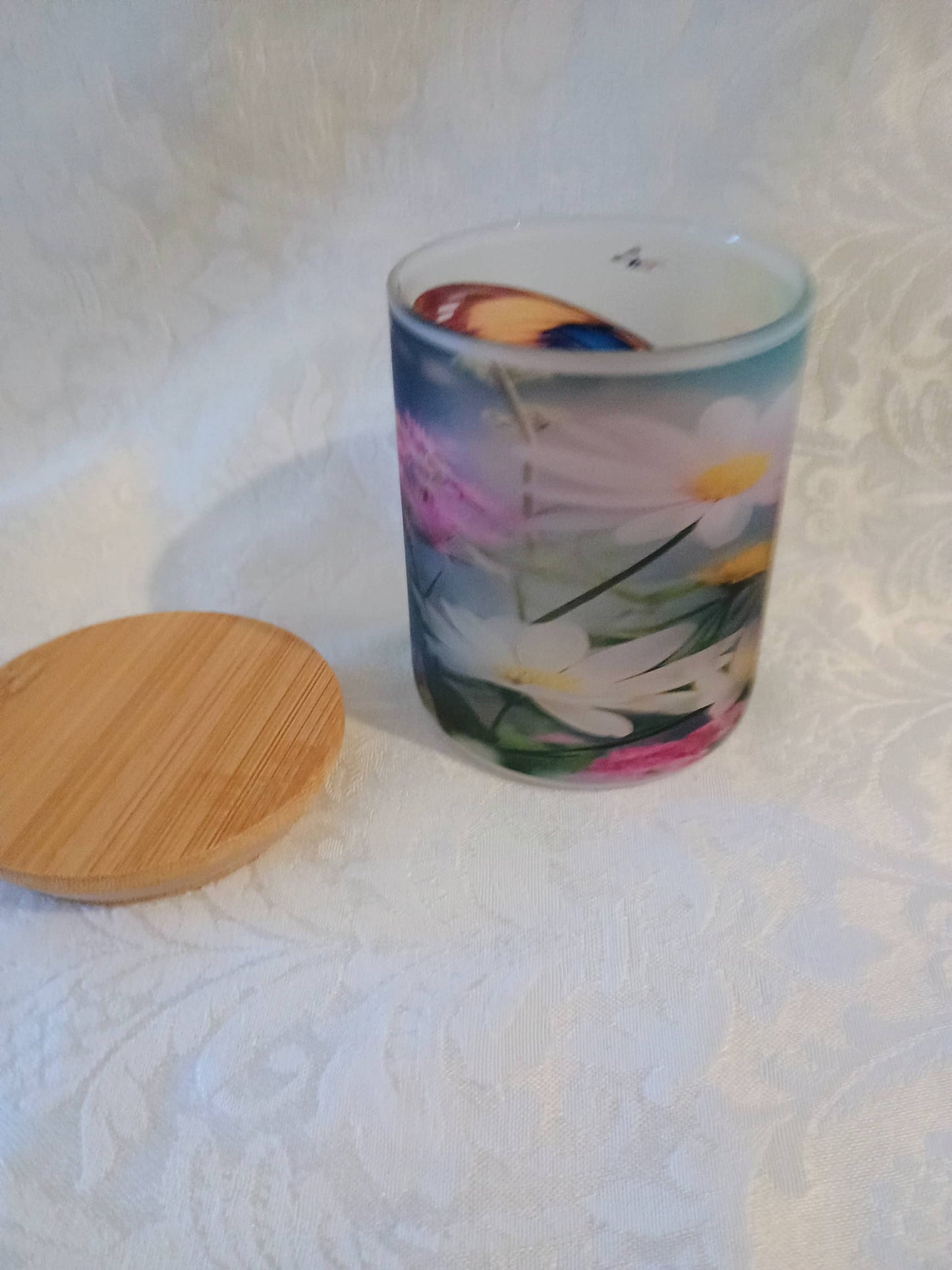 Glass Candle Holder~Butterfly