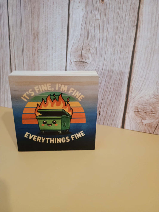 Desk sign~Blue It's fine, I'm fine