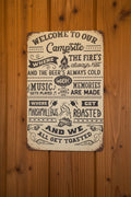 Wall sign~Welcome to our campsite