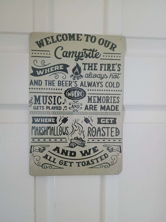 Wall sign~Welcome to our campsite