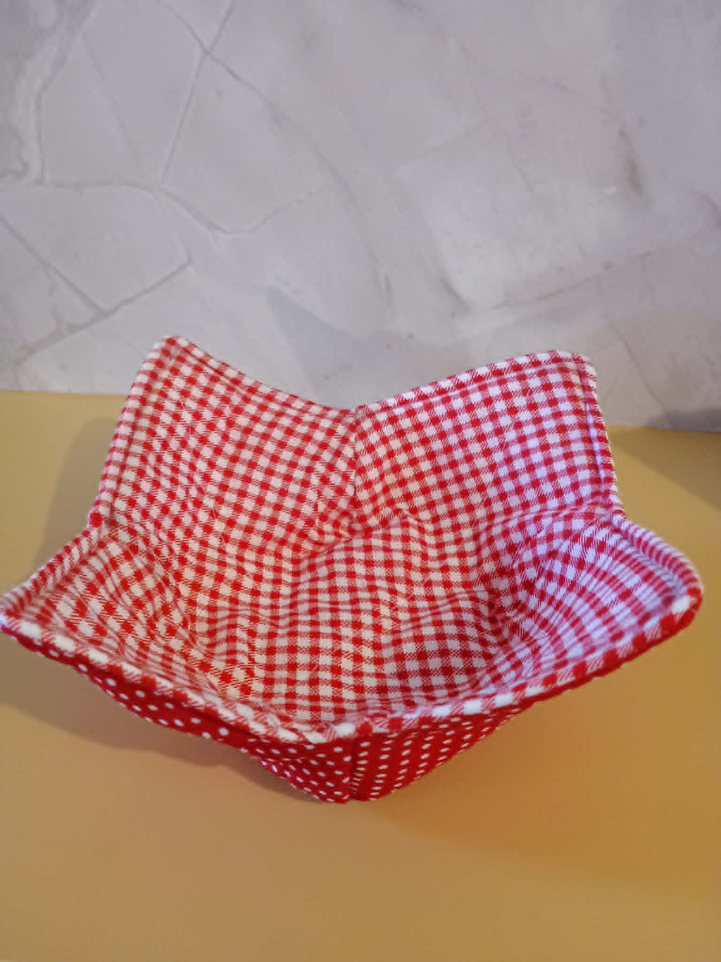 Bowl koozie~red checkered