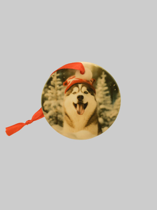 Ceramic Christmas ornament~Alaskan malamute
