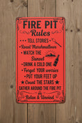 Wall sign~Fire pit rules