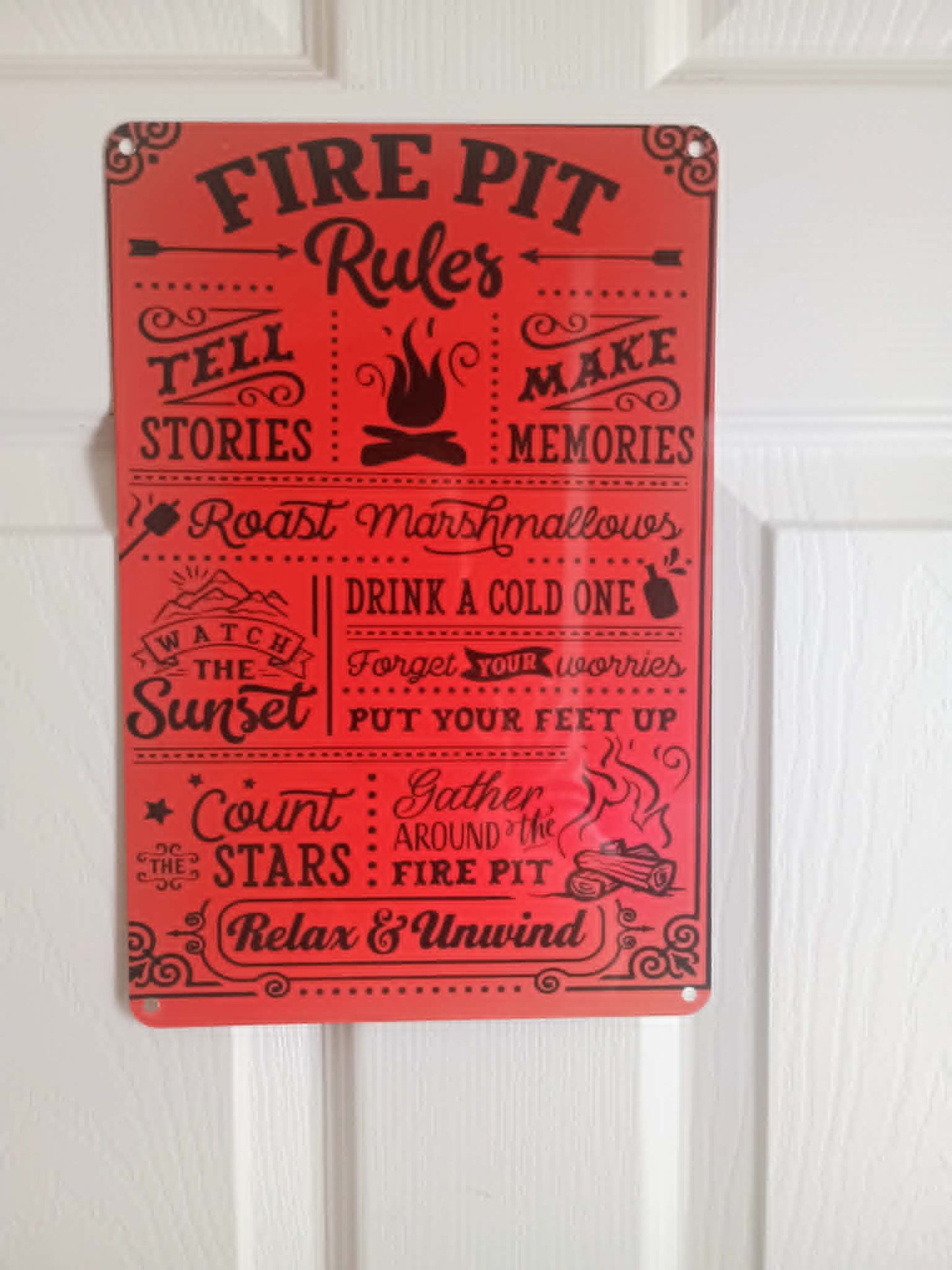 Wall sign~Fire pit rules