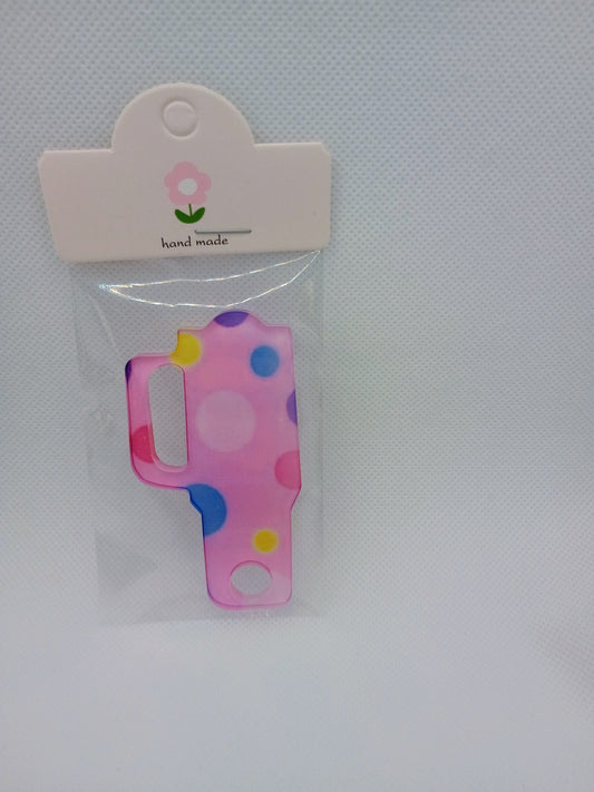 Tumbler topper-pink dots
