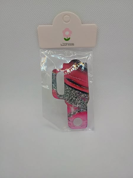 Tumbler topper-pink/silver